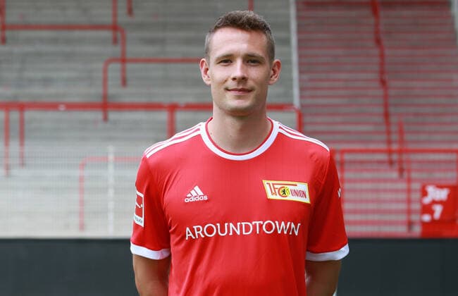 Paul Jaeckel Fußball Fussball Bundesliga Herren DFL Porträttermin Saison 2021 2022 08.2021 1.FC Union Berlin FCU Kader, Vorstellung, Präsentation, Pressetermin, Portrait Porträt