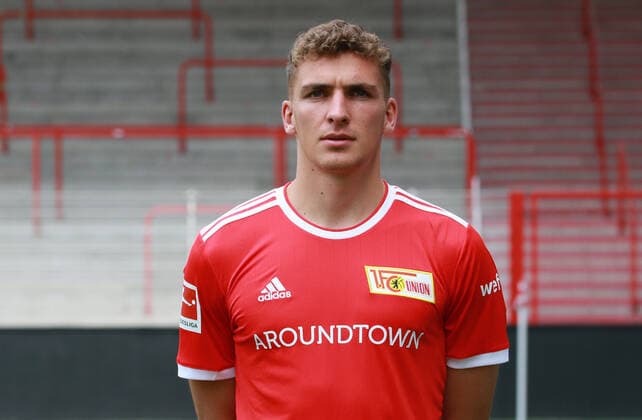Grischa Prömel Fußball Fussball Bundesliga Herren DFL Porträttermin Saison 2021 2022 08.2021 1.FC Union Berlin FCU Kader, Vorstellung, Präsentation, Pressetermin, Portrait Porträt