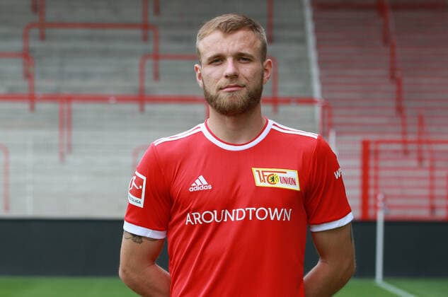 Tymoteusz Puchacz Fußball Fussball Bundesliga Herren DFL Porträttermin Saison 2021 2022 08.2021 1.FC Union Berlin FCU Kader, Vorstellung, Präsentation, Pressetermin, Portrait Porträt