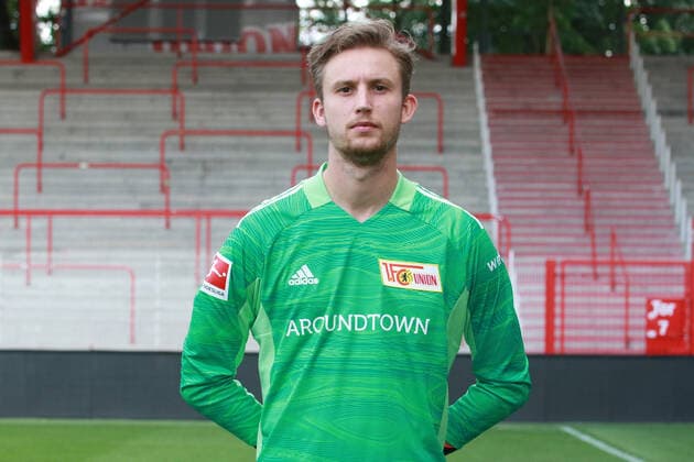 Torwart Frederik Rönnow Fußball Fussball Bundesliga Herren DFL Porträttermin Saison 2021 2022 08.2021 1.FC Union Berlin FCU Kader, Vorstellung, Präsentation, Pressetermin, Portrait Porträt