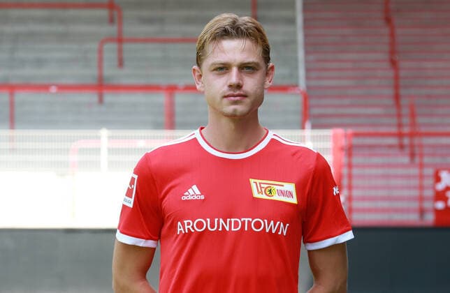 Julian Ryerson Fußball Fussball Bundesliga Herren DFL Porträttermin Saison 2021 2022 08.2021 1.FC Union Berlin FCU Kader, Vorstellung, Präsentation, Pressetermin, Portrait Porträt