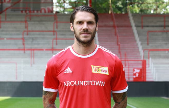 Christopher Trimmel Fußball Fussball Bundesliga Herren DFL Porträttermin Saison 2021 2022 08.2021 1.FC Union Berlin FCU Kader, Vorstellung, Präsentation, Pressetermin, Portrait Porträt
