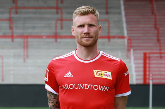 Andreas Voglsammer Fußball Fussball Bundesliga Herren DFL Porträttermin Saison 2021 2022 08.2021 1.FC Union Berlin FCU Kader, Vorstellung, Präsentation, Pressetermin, Portrait Porträt