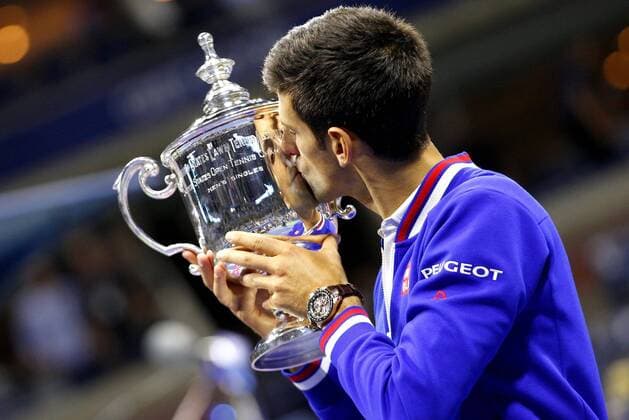 Mandatory Credit: Photo by Ella Ling Bpi Shutterstock (5074301n) Novak Djokovic of Serbia kisses the winner s trophy during the Final at the US Open, Flushing, New York, 2015 US Open Tennis Championships 2015 Day Fourteen Flushing Meadows US Open, New York, United States - 14 Sep 2015 Editorial use only. No merchandising. US Open Tennis Championships 2015 Day Fourteen Flushing Meadows US Open, New York, United States - 14 Sep 2015 Editorial use only. No merchandising.  Copyright: xEllaxLing Bpi Shutterstockx 5074301n