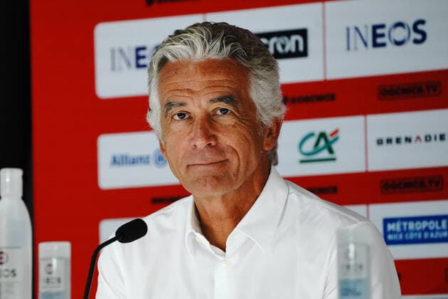 Jean Pierre Rivere (president de l OGC Nice) FOOTBALL : OGC Nice - Presentation des nouvelles recrues - Nice - 10 08 2021 NorbertScanella PanoramiC 