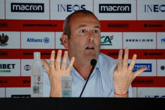 Julien Fournier (directeur du football de l OGC Nice) FOOTBALL : OGC Nice - Presentation des nouvelles recrues - Nice - 10 08 2021 NorbertScanella PanoramiC 