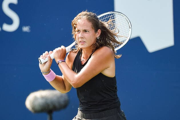 August 10, 2021: Look on Daria Kasatkina (RUS) during the WTA, Tennis Damen National Bank Open first round match at IGA Stadium in Montreal, Quebec. CSM Montreal Canada - ZUMAc04_ 20210810_zaf_c04_064 Copyright: xDavidxKirouacx