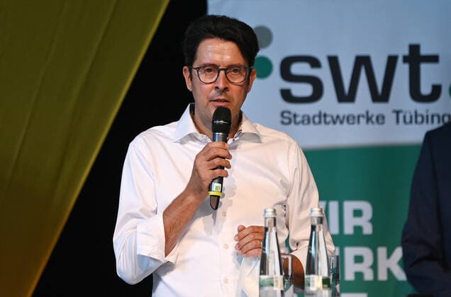 Basketball 2. Bundesliga 2021 2022 10.08.2021 Pressekonferenz, Vorstellung der Strategie der Tigers Tuebingen: Dr. Achim Koetzle (Stadtwerke Tuebingen)