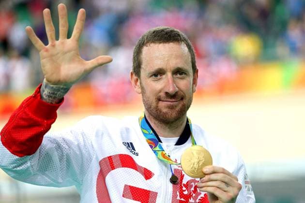 PARIS 2024, OLYMPIC LEGENDS: Bradley Wiggins Mandatory Credit: Photo by Heuler Andrey Agif Shutterstock (5828207b) Bradley Wiggins of Britain team celebrates his gold medal in the Men s team pursuit at the Rio Olympic Velodrome during the 2016 Summer Olympics in Rio de Janeiro, Brazil, Friday, Aug. 12, 2016 Rio 2016 Olympic Games, Olympische Spiele, Olympia, OS Cycling Track, Olympic Velodrome, Brazil - 12 Aug 2016 Rio 2016 Olympic Games, Cycling Track, Olympic Velodrome, Brazil - 12 Aug 2016  Copyright: xHeulerxAndrey Agif Shutterstockx 5828207b