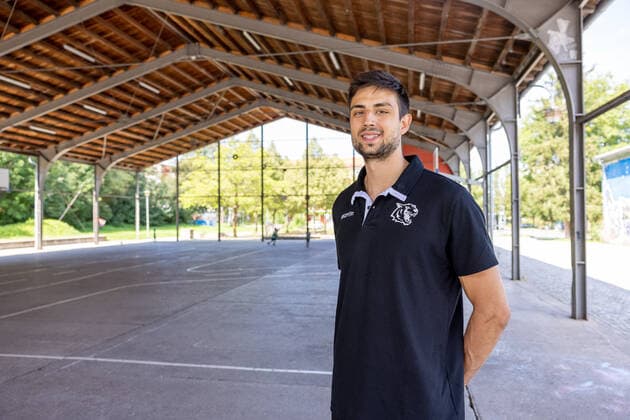 Basketball 2. Bundesliga 2021 2022 11.08.21 Trainingsstart: Mateo Seric (Tigers Tuebingen, 17) Tigers Tuebingen Trainingsstart, Tuebingen, 11.08.2021 Tuebingen Copyright: xDennisxDuddek xEibnerxPressefotox EP_DDK