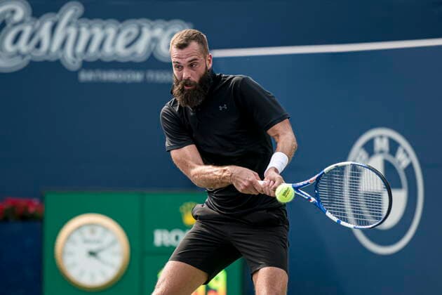 August 11, 2021, Toronto, on, Canada: Franceo¢s Benoit Paire returns the ball to Argentinao¢s Diego Schwartzman during Meno¢s National Bank Open tennis action, in Toronto on Wednesday, Aug., 11, 2021. Canada News - August 11, 2021  - ZUMAc35_ 20210811_zaf_c35_168 Copyright: xChristopherxKatsarovx