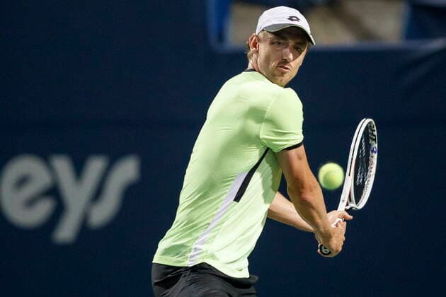 August 11, 2021, Toronto, on, Canada: John Millman, of Australia, returns a ball to Gael Monfils, of France, during National Bank Open men s tennis action, in Toronto, Wednesday, Aug. 11, 2021. Canada News - August 11, 2021  - ZUMAc35_ 20210811_zaf_c35_310 Copyright: xColexBurstonx