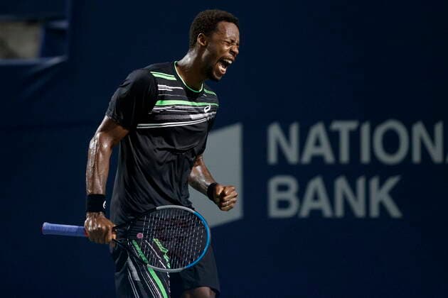August 11, 2021, Toronto, on, Canada: Gael Monfils, of France, celebrates a break point against John Millman, of Australia, during National Bank Open men s tennis action, in Toronto, Wednesday, Aug. 11, 2021. Canada News - August 11, 2021  - ZUMAc35_ 20210811_zaf_c35_313 Copyright: xColexBurstonx