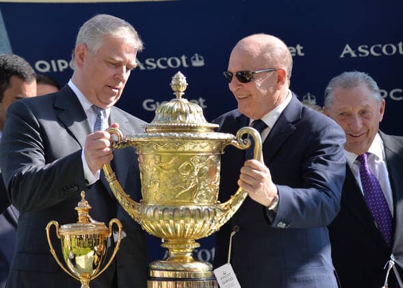 Mandatory Credit: Photo by BPI Shutterstock (5781015aq) The Prince Andrew presents the trophy to owner Michael Tabor after Highland Reel had won The King George Vl and Queen Elizabeth II Stakes at Ascot Racecourse King George Vl weekend on Saturday 23rd July, 2016. Horse Racing - King George VI Meeting - Ascot Ascot Racecourse, High St, Ascot, United Kingdom - 23 Jul 2016 Horse Racing - King George VI Meeting - Ascot Ascot Racecourse, High St, Ascot, United Kingdom - 23 Jul 2016  Copyright: xBPI Shutterstockx 5781015aq