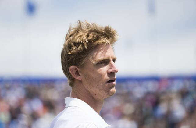Mandatory Credit: Photo by Mike Frey BPI Shutterstock (4850549n) Kevin Anderson of South Africa in action at the Aegon Championships ATP, Tennis Herren WTA, Tennis Damen Tennis World Tour 2015 Aegon Championships Day Five Queens Club, London, United Kingdom - 19 Jun 2015 Editorial use only. No merchandising. ATP WTA Tennis World Tour 2015 Aegon Championships Day Five Queens Club, London, United Kingdom - 19 Jun 2015 Editorial use only. No merchandising.  Copyright: xMikexFrey BPI Shutterstockx 4850549n