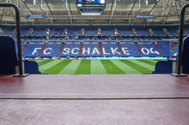 13.08.2021, Fussball, Saison 2021 2022, 2. Bundesliga, 3. Spieltag, FC Schalke 04 - FC Erzgebirge Aue, Leere Veltins Arena des FC Schalke 04 Foto: Tim Rehbein RHR-FOTO Gelsenkirchen Veltins Arena NRW Deutschland xRHR-FOTO TRx