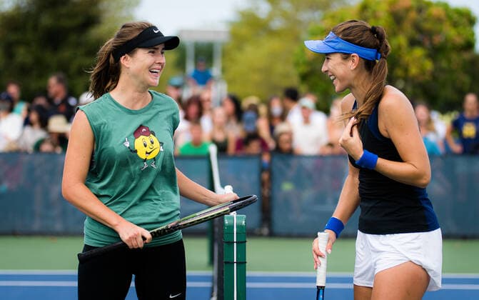 August 14, 2021, CINCINNATI, UNITED STATES: Elina Svitolina of the Ukraine & Belinda Bencic of Switzerland during practice at the 2021 Western & Southern Open WTA, Tennis Damen 1000 tennis tournament CINCINNATI UNITED STATES - ZUMAa181 20210814_zaa_a181_119 Copyright: xRobxPrangex