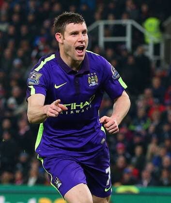 Mandatory Credit: Photo by Kieran Mcmanus BPI Shutterstock (4428137ag) James Milner of Manchester City celebrates scoring his goal to make the score 1-2 Barclays Premier League 2014 15 Stoke City v Manchester City Britannia Stadium, Stanley Matthews Way, Stoke-on-Trent, United Kingdom - 11 Feb 2015 EDITORIAL USE ONLY No use with unauthorised audio, video, data, fixture lists (outside the EU), club league logos or live services. Online in-match use limited to 45 images (+15 in extra time). No use to emulate moving images. No use in betting, games or single club league player publications services. Barclays Premier League 2014 15 Stoke City v Manchester City Britannia Stadium, Stanley Matthews Way, Stoke-on-Trent, United Kingdom - 11 Feb 2015 EDITORIAL USE ONLY No use with unauthorised audio, video, data, fixture lists (outside the EU), club league logos or live services. Online in-match use limited to 45 images (+15 in extra time). No use to emulate moving images. No use in betting, games or Copyright: xKieranxMcmanus BPI Shutterstockx 4428137ag