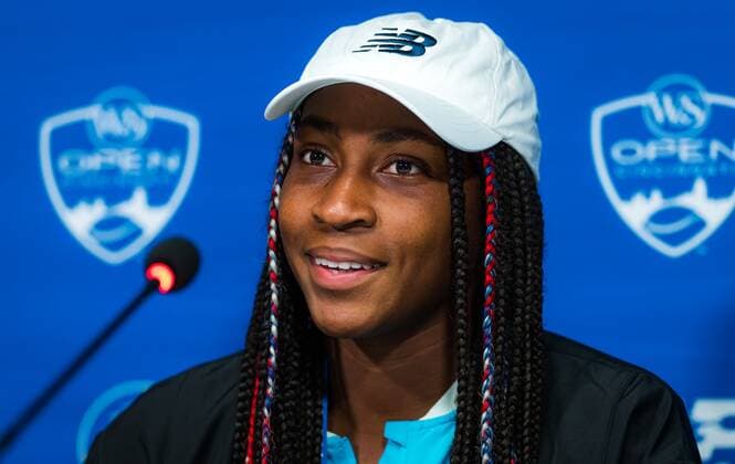 Sport Bilder des Tages Mandatory Credit: Photo by Rob Prange Shutterstock (12293268cf) Cori Gauff of the United States talks to the media ahead of the 2021 Western & Southern Open WTA, Tennis Damen 1000 tennis tournament 2021 Western & Southern Open Day 2 - 15 Aug 2021 2021 Western & Southern Open Day 2 - 15 Aug 2021  Copyright: xRobxPrange Shutterstockx 12293268cf