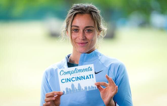 Mandatory Credit: Photo by Rob Prange Shutterstock (12293268db) Paula Badosa of Spain talks to the media ahead of the 2021 Western & Southern Open WTA, Tennis Damen 1000 tennis tournament 2021 Western & Southern Open Day 2 - 15 Aug 2021 2021 Western & Southern Open Day 2 - 15 Aug 2021  Copyright: xRobxPrange Shutterstockx 12293268db