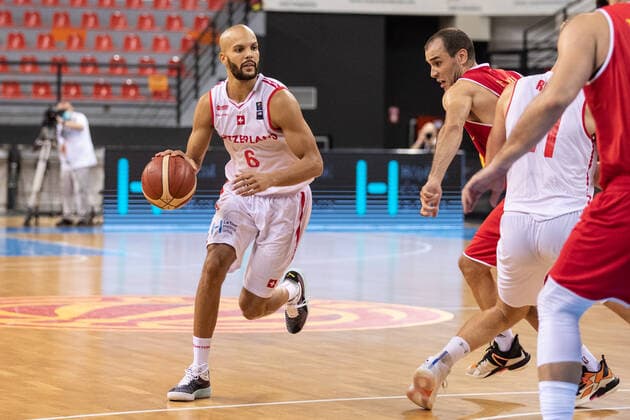 16.08.2021, Skoplje, Jane Sandanski Arena, World Cup European Pre-Qualifiers: Switzerland - North Macedonia, Jonathan Kazadi (Switzerland) Skoplje Skoplje Nordmazedonien Copyright: xJustPictures.ch NikolaxKrsticx