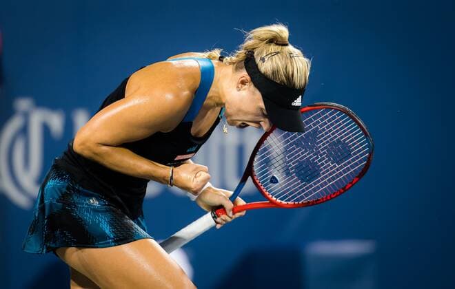 Mandatory Credit: Photo by Rob Prange Shutterstock (12294756dw) Angelique Kerber of Germany in action during the first round of the 2021 Western & Southern Open WTA, Tennis Damen 1000 tennis tournament Western & Southern Open Day Three, Tennis, Cincinnati, USA, 16 Aug 2021 Western & Southern Open Day Three, Tennis, Cincinnati, USA, 16 Aug 2021  Copyright: xRobxPrange Shutterstockx 12294756dw