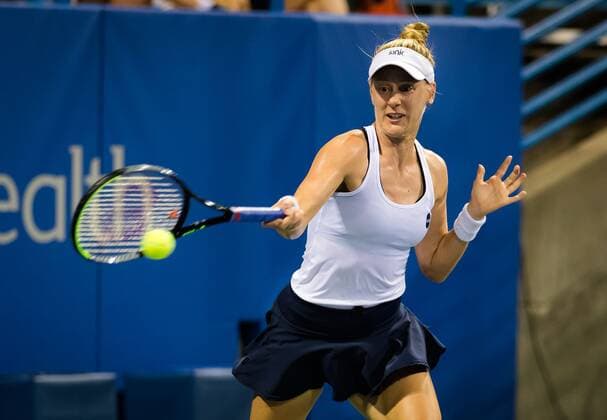 Mandatory Credit: Photo by Rob Prange Shutterstock (12294756ew) Alison Riske of the United States in action during the first round of the 2021 Western & Southern Open WTA, Tennis Damen 1000 tennis tournament Western & Southern Open Day Three, Tennis, Cincinnati, USA, 16 Aug 2021 Western & Southern Open Day Three, Tennis, Cincinnati, USA, 16 Aug 2021  Copyright: xRobxPrange Shutterstockx 12294756ew