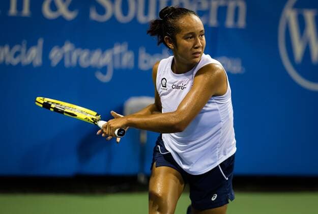 Mandatory Credit: Photo by Rob Prange Shutterstock (12294756ez) Leylah Fernandez of Canada in action during the first round of the 2021 Western & Southern Open WTA, Tennis Damen 1000 tennis tournament Western & Southern Open Day Three, Tennis, Cincinnati, USA, 16 Aug 2021 Western & Southern Open Day Three, Tennis, Cincinnati, USA, 16 Aug 2021  Copyright: xRobxPrange Shutterstockx 12294756ez