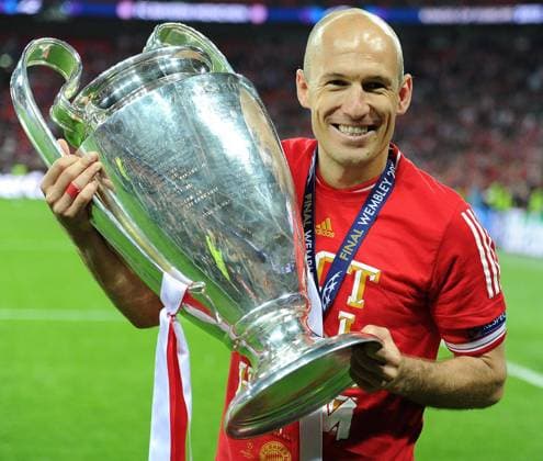 Mandatory Credit: Photo by Kevin Quigley Daily Mail Shutterstock (3788109a) The Champions League Final Bayern Munich V Borussia Dortmund At Wembley Stadium Bayern Munich s Arjen Robben Who Is Beaming From Ear To Ear With Trophy In Hand Having Just Scored His Sideoos Late Winner Against Borussia Dortmund. Munich Won The Game 2-1 The Champions League Final Bayern Munich V Borussia Dortmund At Wembley Stadium Bayern Munich s Arjen Robben Who Is Beaming From Ear To Ear With Trophy In Hand Having Just Scored His Sideoos Late Winner Against Borussia Dortmund. Munich Won The Game EDITORIAL USE ONLY No use with unauthorised audio, video, data, fixture lists (outside the EU), club league logos or live services. Online in-match use limited to 45 images (+15 in extra time). No use to emulate moving images. No use in betting, games or single club league player publications services. The Champions League Final Bayern Munich V Borussia Dortmund At Wembley Stadium Bayern Munich s Arjen Robben Who Is Beaming From Ear To Ear With Trophy In Hand Having Just Scored His Sideoos Late Winner Against Borussia Dortmund. Munich Won The Game EDITORIAL USE ONLY No use with unauthorised audio, video, data, fixture lists (outside the EU), club league logos or live services. Online in-match use limited to 45 images (+15 in extra time). No use to emulate moving images. No use in betting, games or Copyright: xKevinxQuigley DailyxMail Shutterstockx 3788109a