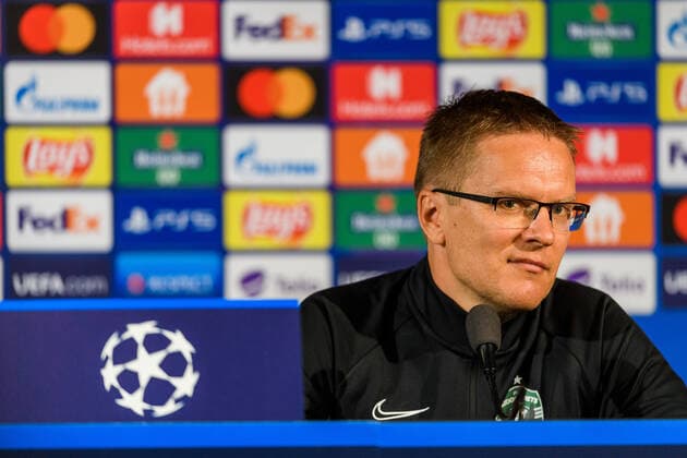 210817 Head coach Valdas Dambrauskas during a press conference, PK, Pressekonferenz with Ludogorets on August 17, 2021 in Malmö. Photo: Ludvig Thunman BILDBYRAN kod LT LT0187 fotboll football soccer fotball champions league presskonferens press conference malmö ff bbeng Copyright: LUDVIGxTHUNMAN BB210817LT092
