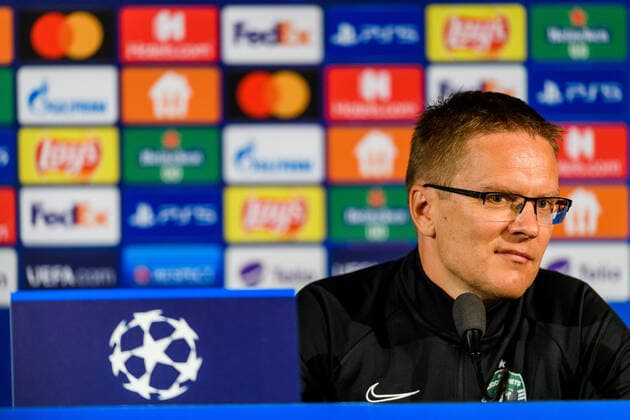 210817 Head coach Valdas Dambrauskas during a press conference, PK, Pressekonferenz with Ludogorets on August 17, 2021 in Malmö. Photo: Ludvig Thunman BILDBYRAN kod LT LT0187 fotboll football soccer fotball champions league presskonferens press conference malmö ff bbeng Copyright: LUDVIGxTHUNMAN BB210817LT100
