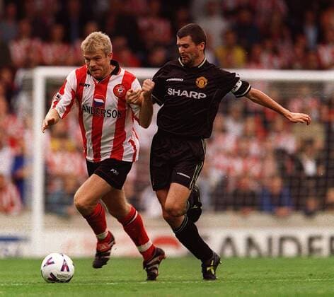 Mandatory Credit: Photo by Andy Hooper Daily Mail Shutterstock (1142985a) Premier League Football. Southampton V Manchester United, ManU 0-3. Egil Ostenstad And Roy Keane Premier League Football. Southampton V Manchester United 0-3. Egil Ostenstad And Roy Keane EDITORIAL USE ONLY No use with unauthorised audio, video, data, fixture lists (outside the EU), club league logos or live services. Online in-match use limited to 45 images (+15 in extra time). No use to emulate moving images. No use in betting, games or single club league player publications services. Premier League Football. Southampton V Manchester United 0-3. Egil Ostenstad And Roy Keane EDITORIAL USE ONLY No use with unauthorised audio, video, data, fixture lists (outside the EU), club league logos or live services. Online in-match use limited to 45 images (+15 in extra time). No use to emulate moving images. No use in betting, games or  Copyright: xAndyxHooper DailyxMail Shutterstockx 1142985a