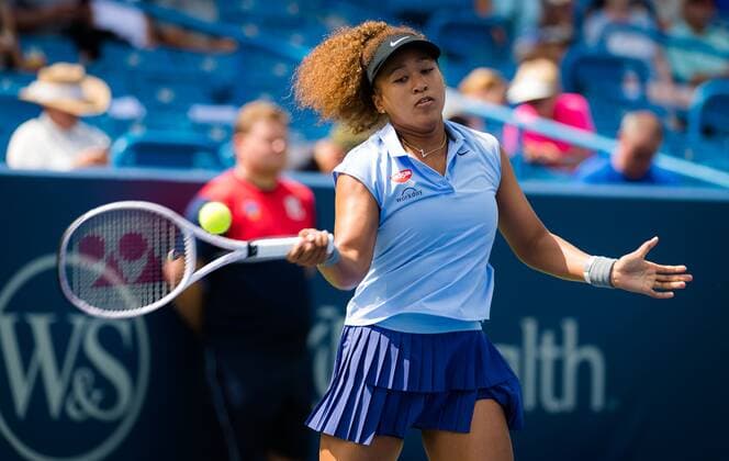 Mandatory Credit: Photo by Rob Prange Shutterstock (12324290h) Naomi Osaka of Japan in action during the second round of the 2021 Western & Southern Open WTA, Tennis Damen 1000 tennis tournament Western & Southern Open Day Five, Tennis, Cincinnati, USA, 18 Aug 2021 Western & Southern Open Day Five, Tennis, Cincinnati, USA, 18 Aug 2021  Copyright: xRobxPrange Shutterstockx 12324290h