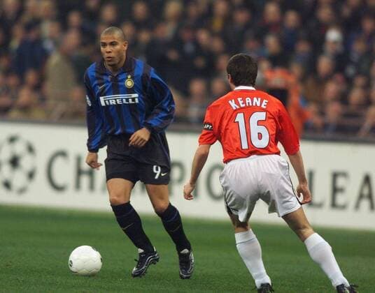 Mandatory Credit: Photo by Andy Hooper Daily Mail Shutterstock (1114272a) Football European Cup Uefa Champions League Champions League Quarter-final Second Leg. Inter Milan V Manchester United, ManU 1-1 . Ronaldo (l)) And Roy Keane. Football European Cup Uefa Champions League Champions League Quarter-final Second Leg. Inter Milan V Manchester United 1-1 . Ronaldo (l)) And Roy Keane. EDITORIAL USE ONLY No use with unauthorised audio, video, data, fixture lists (outside the EU), club league logos or live services. Online in-match use limited to 45 images (+15 in extra time). No use to emulate moving images. No use in betting, games or single club league player publications services. Football European Cup Uefa Champions League Champions League Quarter-final Second Leg. Inter Milan V Manchester United 1-1 . Ronaldo (l)) And Roy Keane. EDITORIAL USE ONLY No use with unauthorised audio, video, data, fixture lists (outside the EU), club league logos or live services. Online in-match use limited to 45 images (+15 in extra time). No use to emulate moving images. No use in betting, games or  Copyright: xAndyxHooper DailyxMail Shutterstockx 1114272a