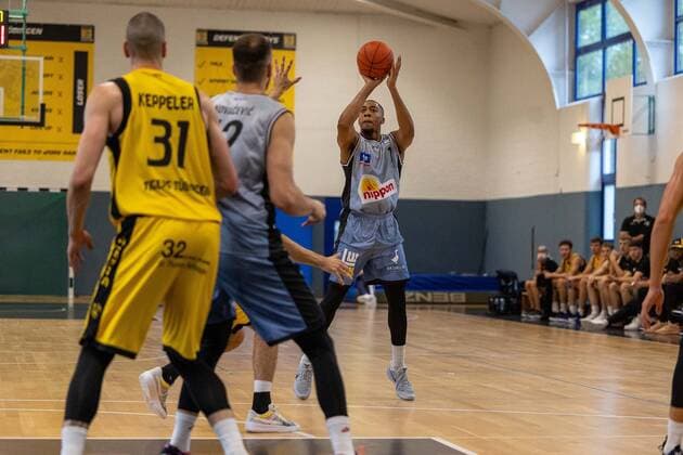 Jaren Lewis (Hakro Merlins Crailsheim, 1)¨¨Tigers Tübingen vs. HAKRO Merlins Crailsheim, 2. Basketball, Bundesliga, Pro A, Barmer 2 Basketball, Testspiel, Spielzeit 2021 2022, 18.08.2021, ¨¨ Tigers Tübingen - HAKRO Merlins Crailsheim, 2. Basketball, 2. Bundesliga, Barmer 2 Basketball, Testspiel, Spielzeit 2021 2022, 18.08.2021 Tuebingen Copyright: xDennisxDuddek xEibnerxPressefotox EP_DDK