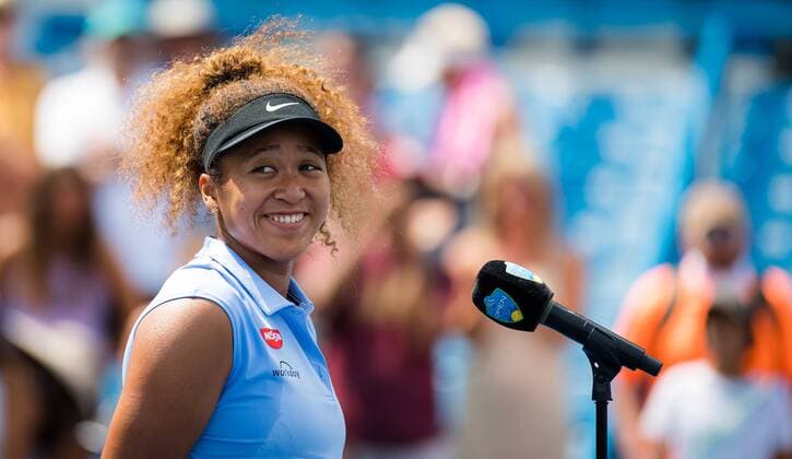 Mandatory Credit: Photo by Rob Prange Shutterstock (12324290ay) Naomi Osaka of Japan in action during the second round of the 2021 Western & Southern Open WTA, Tennis Damen 1000 tennis tournament Western & Southern Open Day Five, Tennis, Cincinnati, USA, 18 Aug 2021 Western & Southern Open Day Five, Tennis, Cincinnati, USA, 18 Aug 2021  Copyright: xRobxPrange Shutterstockx 12324290ay