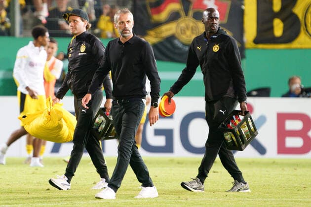 MARCO ROSE, OTTO ADDO SV WEHEN WIESBADEN-BORUSSIA DORTMUND DFB.POKAL, 1. RUNDE BRITA ARENA WIESBADEN DFL REGULATIONS PROHIBIT ANY USE OF PHOTOGRAPHS AS IMAGE SEQUENCES AND OR QUASI-VIDEO