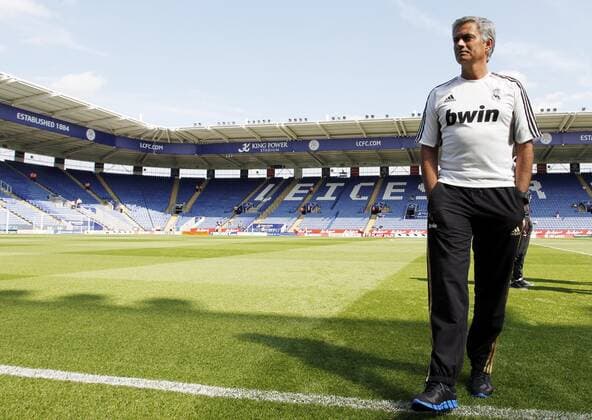 Mandatory Credit: Photo by Back Page Images Shutterstock (1394307g) Real Madrid manager Jose Mourinho inside the King Power Stadium, home of Leicester City FC Leicester City v Real Madrid, NPower Trophy Football, King Power Stadium, Leicester, Britain - 30 Jul 2011 EDITORIAL USE ONLY Leicester City v Real Madrid, NPower Trophy Football, King Power Stadium, Leicester, Britain - 30 Jul 2011 EDITORIAL USE ONLY  Copyright: xBackxPagexImages Shutterstockx 1394307g