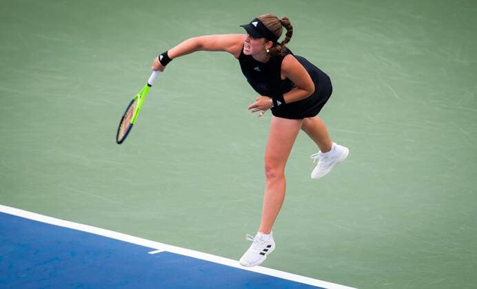 Mandatory Credit: Photo by Rob Prange Shutterstock (12324303c) Jelena Ostapenko of Latvia in action during the third round at the 2021 Western & Southern Open WTA, Tennis Damen 1000 tennis tournament Western & Southern Open Day Six, Tennis, Cincinnati, USA, 19 Aug 2021 Western & Southern Open Day Six, Tennis, Cincinnati, USA, 19 Aug 2021  Copyright: xRobxPrange Shutterstockx 12324303c