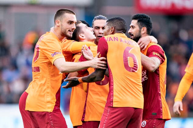 Galatasaray s Kerem Aktürkoglu har scoret til 1-0 i Europa League - kvalifikationskampen mellem Randers FC og Galatasaray paa Cepheus Park i Randers, torsdag den 19. august 2021.. , Randers Jylland Denmark Copyright: HenningxBagger HenningxBaggerx COP101 spdk20210819-195041-L