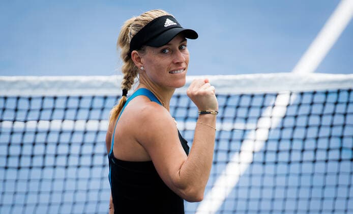 August 19, 2021, CINCINNATI, UNITED STATES: Angelique Kerber of Germany in action during the third round at the 2021 Western & Southern Open WTA, Tennis Damen 1000 tennis tournament against Jelena Ostapenko of Latvia CINCINNATI UNITED STATES - ZUMAa181 20210819_zaa_a181_044 Copyright: xRobxPrangex