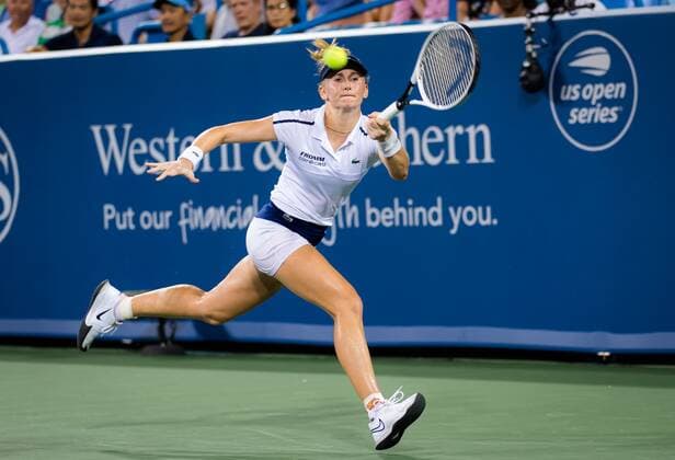 Mandatory Credit: Photo by Rob Prange Shutterstock (12324303dw) Jil Teichmann of Switzerland in action during her third round match at the 2021 Western & Southern Open WTA, Tennis Damen 1000 tennis tournament Western & Southern Open Day Six, Tennis, Cincinnati, USA, 19 Aug 2021 Western & Southern Open Day Six, Tennis, Cincinnati, USA, 19 Aug 2021  Copyright: xRobxPrange Shutterstockx 12324303dw
