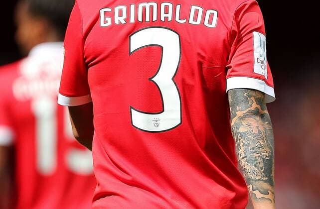 Mandatory Credit: Photo by Michael Zemanek BPI Shutterstock (8976802by) A lion tattoo on Alejandro Grimaldo of Benfica arm RB Leipzig v Benfica , Emirates Cup , Football , Emirates Stadium , London , England , 30 July 2017 EDITORIAL USE ONLY No use with unauthorised audio, video, data, fixture lists, club league logos or live services. Online in-match use limited to 75 images, no video emulation. No use in betting, games or single club league player publications. RB Leipzig v Benfica , Emirates Cup , Football , Emirates Stadium , London , England , 30 July 2017 EDITORIAL USE ONLY No use with unauthorised audio, video, data, fixture lists, club league logos or live services. Online in-match use limited to 75 images, no video emulation. No use in betting, games or single club league player publications. Copyright: xMichaelxZemanek BPI Shutterstockx 8976802by
