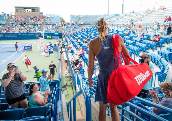August 20, 2021, CINCINNATI, UNITED STATES: Petra Kvitova of the Czech Republic in action during her quarter-final match at the 2021 Western & Southern Open WTA, Tennis Damen 1000 tennis tournament against Angelique Kerber of Germany CINCINNATI UNITED STATES - ZUMAa181 20210820_zaa_a181_070 Copyright: xRobxPrangex