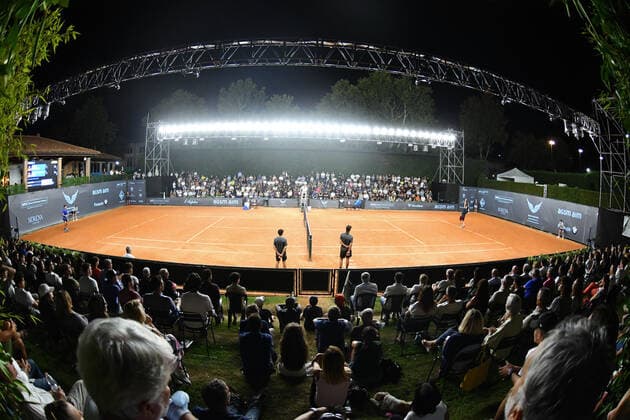 Mandatory Credit: Photo by Alessio Tarpini LiveMedia Shutterstock (12348835a) The central court of the Tennis Club Verona Tennis Internationals ATP80 Challenger Verona - Friday, Verona, Italy - 20 Aug 2021 Tennis Internationals ATP80 Challenger Verona - Friday, Verona, Italy - 20 Aug 2021  Copyright: xAlessioxTarpini LiveMedia Shutterstockx 12348835a