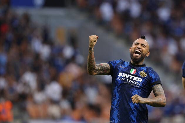 Bilder des Jahres 2021, Sport 08. August Sport Themen der Woche KW33 Sport Bilder des Tages Arturo Vidal of FC Internazionale celebrates after scoring a goal during the Serie A 2021 22 football match between FC Internazionale and Genoa CFC at Giuseppe Meazza Stadium, Milan, Italy on August 21, 2021 - Photo FCI Fabrizio Carabelli  Copyright: xFabrizioxCarabellix xIPAx xx 0