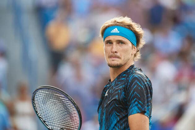 CINCINNATI, OH - AUGUST 21: Alexander Zverev of Germany looks on during the semifinal match on day 7 of the Western & Southern Open at the Lindner Family Tennis Center in Mason, Ohio on August 21, 2021. (Photo by Shelley Lipton Icon Sportswire) TENNIS: AUG 21 Western & Southern Open Icon2108211382