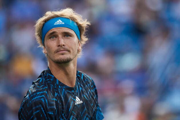 CINCINNATI, OH - AUGUST 21: Alexander Zverev of Germany looks on during the semifinal match on day 7 of the Western & Southern Open at the Lindner Family Tennis Center in Mason, Ohio on August 21, 2021. (Photo by Shelley Lipton Icon Sportswire) TENNIS: AUG 21 Western & Southern Open Icon2108211454