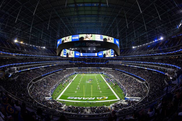 INGLEWOOD, CA - AUGUST 21: SoFi Stadium overall field shots during the NFL, American Football Herren, USA preseason game between the Las Vegas Raiders and the Los Angeles Rams on August 21, 2021, at SoFi Stadium in Inglewood, CA. (Photo by Jevone Moore Icon Sportswire) NFL: AUG 21 Preseason - Raiders at Rams Icon210821114