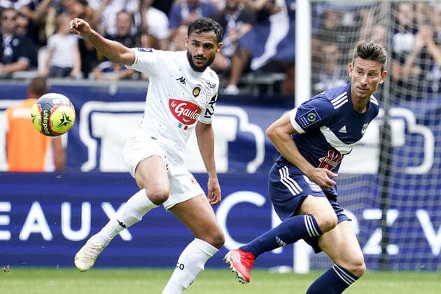 06 LAURENT KOSCIELNY (FCGB) - 13 SOFIANE BOUFAL (SCO) FOOTBALL : Bordeaux vs Angers - Ligue 1 Uber Eats - 22 08 2021 FEP Panoramic 